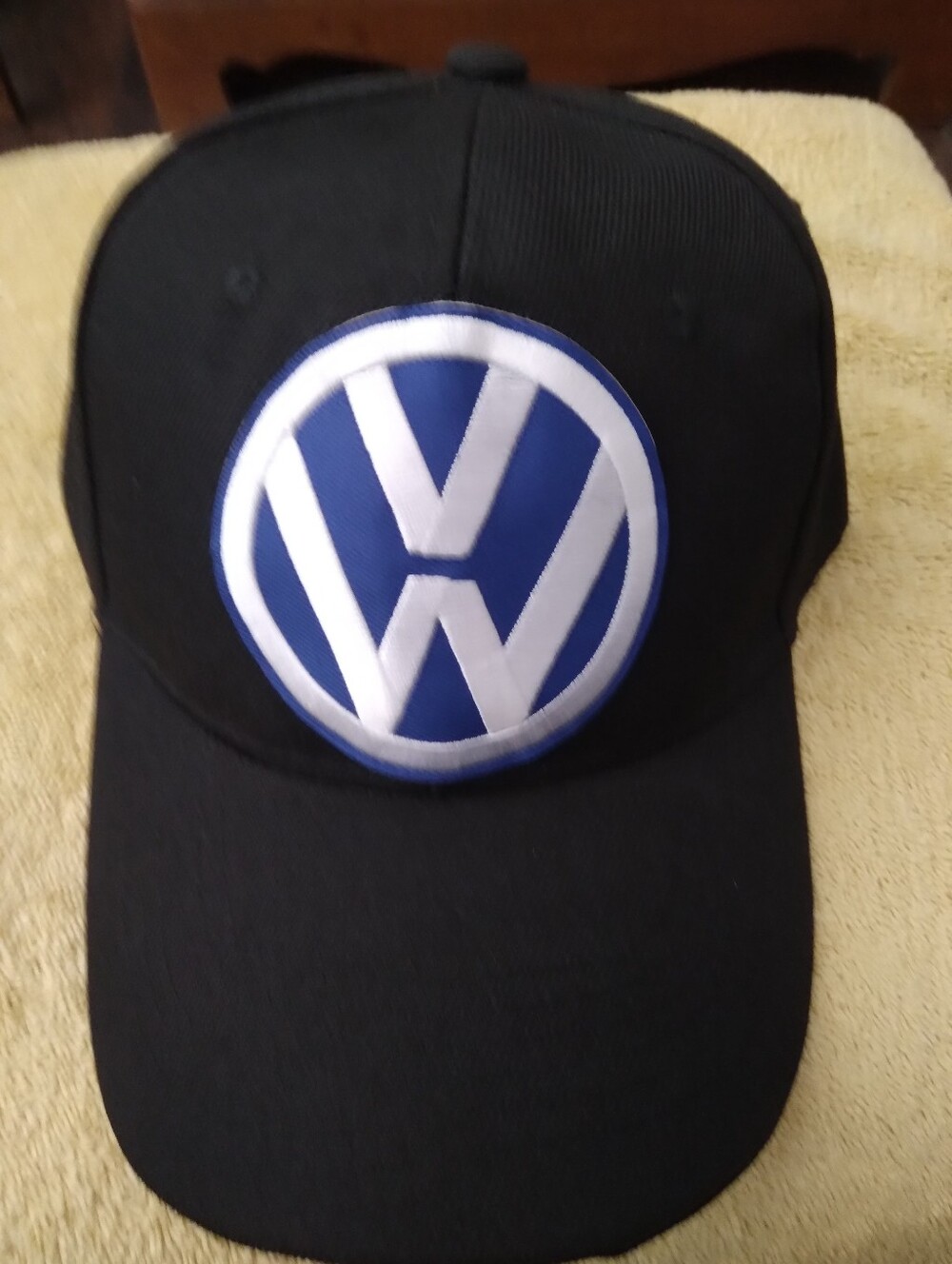 Volkswagen Black Baseball Cap with Blue & White Logo
